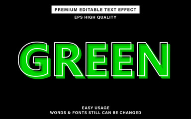 editable text effect green