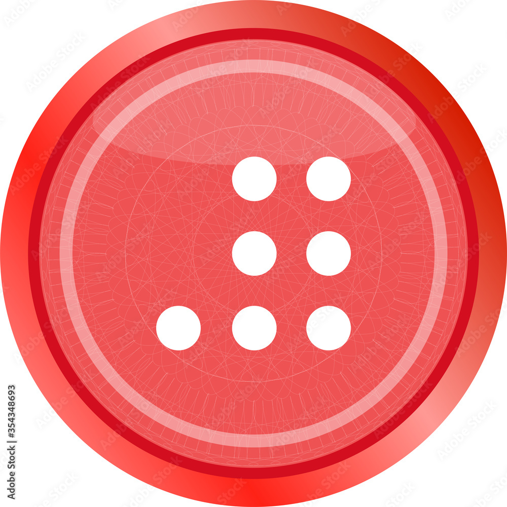 Aufkleber empty white abstract circles on web button (icon) isolated on white