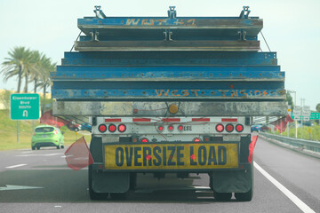 Oversize load truck on highway