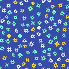 Colorful pattern with different shapes objects. Texture background for textile, print, paper, fabric background, wallpaper