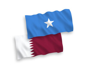 Flags of Qatar and Somalia on a white background