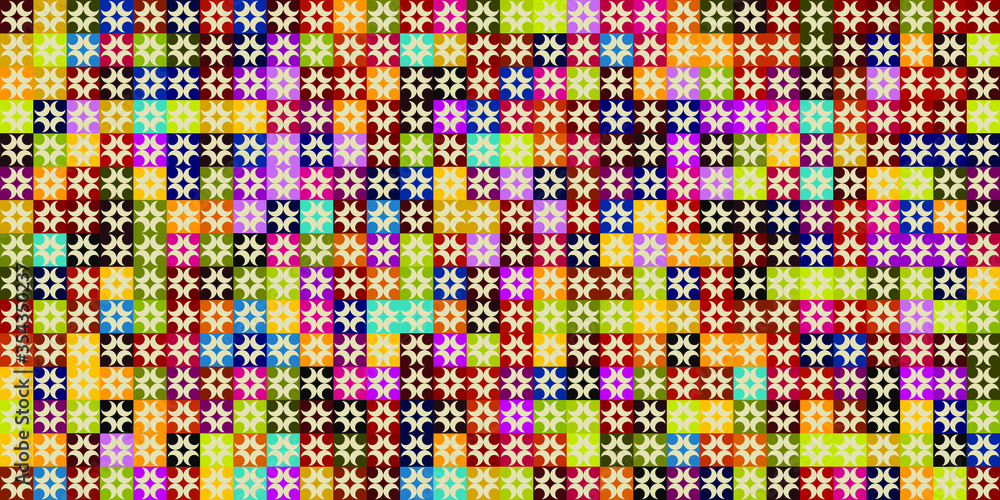 Poster retro pattern of different shapes. colorful vector mosaic backdrop. geometric hipster retro backgrou