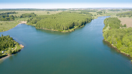 Fototapeta na wymiar View of the lake in the Nizhny Novgorod region