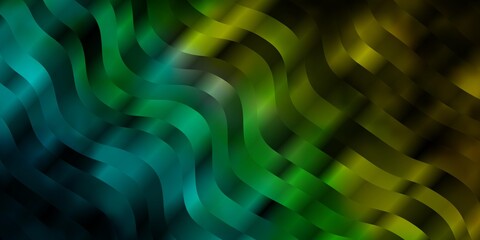 Light Blue, Green vector texture with curves. Abstract illustration with bandy gradient lines. Pattern for commercials, ads.