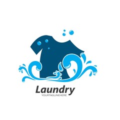 Laundry logo vector icon illustration design