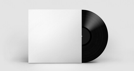 white vinyl album template mock-up