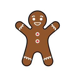 Gingerbread man isolated on white background