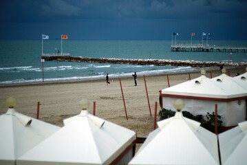 Beach on the island of Lido. Venice. Italy. 