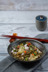 Salted pickled mustard salad thai food.