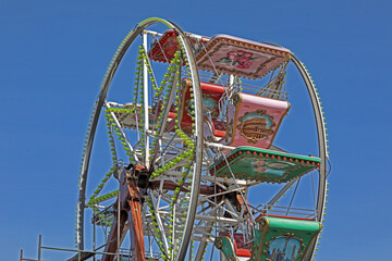 Carousel amusement park and ferris wheel