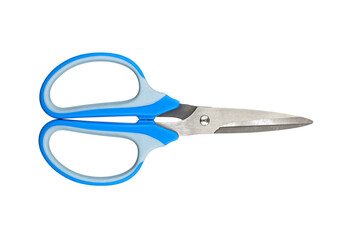 Blue scissor isolated on white background