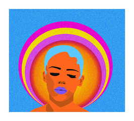 Colourful vector of a woman 