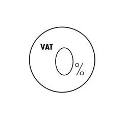 TAX and Taxation concept. 0% Vat on red background.