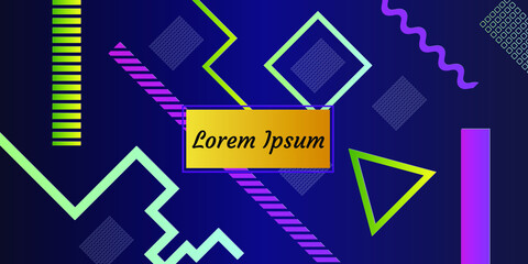 Minimal cover design with geometric shapes. Color gradient background. Creative template for design, cover, banner, poster, mobile app