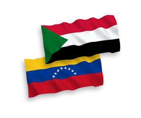 Flags of Venezuela and Sudan on a white background