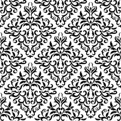Seamless pattern. Ornate Damask ornament on a white background. Ideal for textile print and wallpapers.