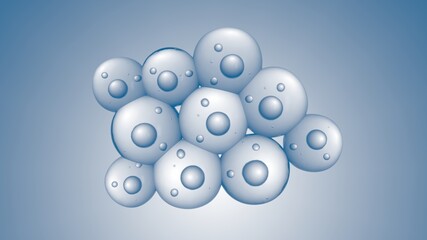 3D rendering of Single cell shrinkage to filling