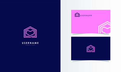 Love House Logo Mark with business card template design for branding identity