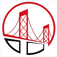modern icon design symbol bridge logo concept with circle. 