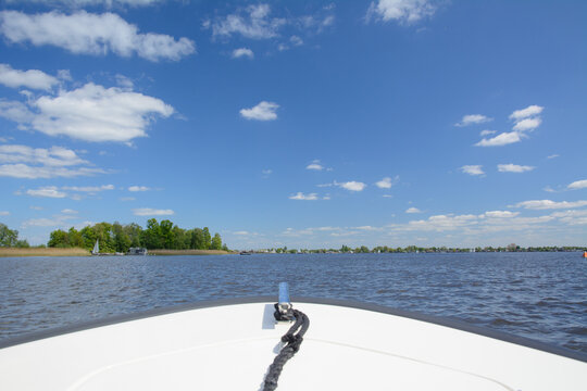 Sailing on Loosdrecht lake, Netherlands