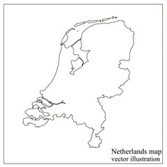 Map of Netherlands with flag. Netherlands infographic. Vector illustration.