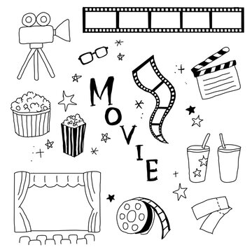 映画 映画館 映像に関する手書きのイラスト Stock Illustration Adobe Stock