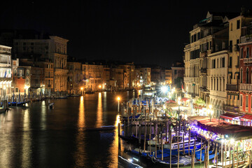 grand canal in Venice at night