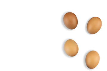 four eggs isolated on white background