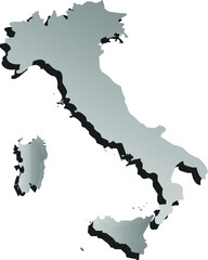 detailed vector map - Italy gray outline