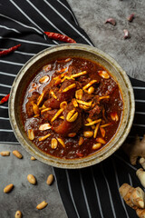 Hunglae curry with spices and pork, local food in northern Thailand.