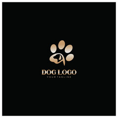 Dog Head luxury Vector Logo silhouette Illustration