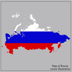 Bright Map of Russia. Map of Russia graphic illustration. Vector.