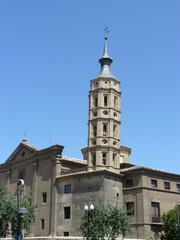 Fototapeta na wymiar Zaragoza (Spain). Church of San Juan de los Panetes in the city of Zaragoza