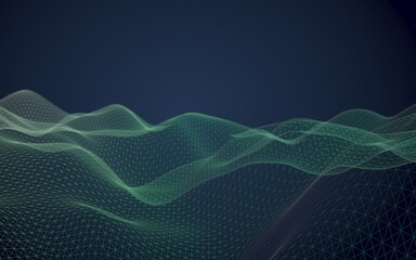 Abstract landscape background. Cyberspace purple grid. hi tech network. 3D illustration