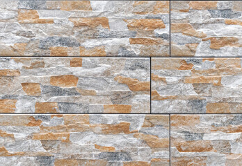 Porcelain tiles with beige and gray stains. Background and texture of granite.