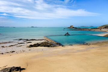 Saint-Malo natural swimming pool, brittany, France