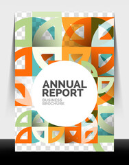 Business flyer annual report, circle and triangle shapes modern design