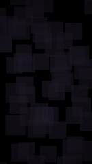 Black abstract background. Backdrop with grey squares. Vertical orientation. 3D illustration