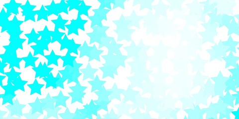 Light Blue, Green vector texture with beautiful stars. Shining colorful illustration with small and big stars. Pattern for new year ad, booklets.