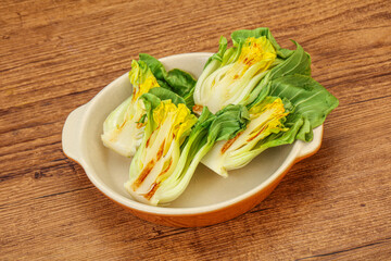 Vegan Grilled bok choy salad