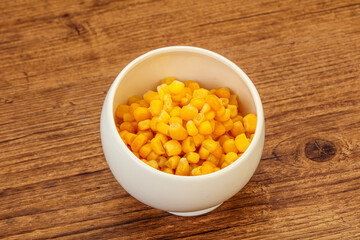 Sweet corn seeds in the bowl