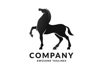 Obraz na płótnie Canvas stylized illustration of Horse Silhouette Logo Design 