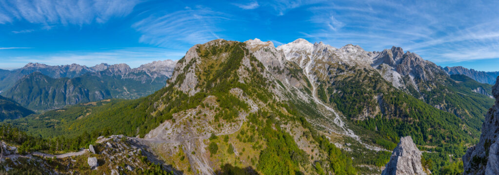 Ridge connecting Valbona and Theth valley in Albania