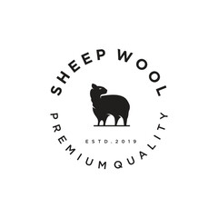 Merino wool Logo Nature icon. Vector sheep logo  wool template. Goat Logo Angora Vintage Retro Hipster 