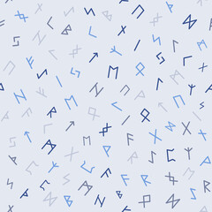 Seamless wooden runic pattern. Endless background with Odin's letters. Ancient mystic symbols. Esoteric, occult, mystical, magic background.