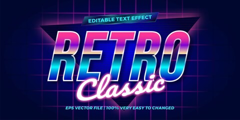Retro Classic Editable text effect concept