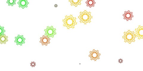 Light Green, Yellow vector pattern with abstract shapes.
