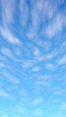 Blue sky background with white clouds. Cumulus white clouds in the clear blue sky in the morning. 3D illustration