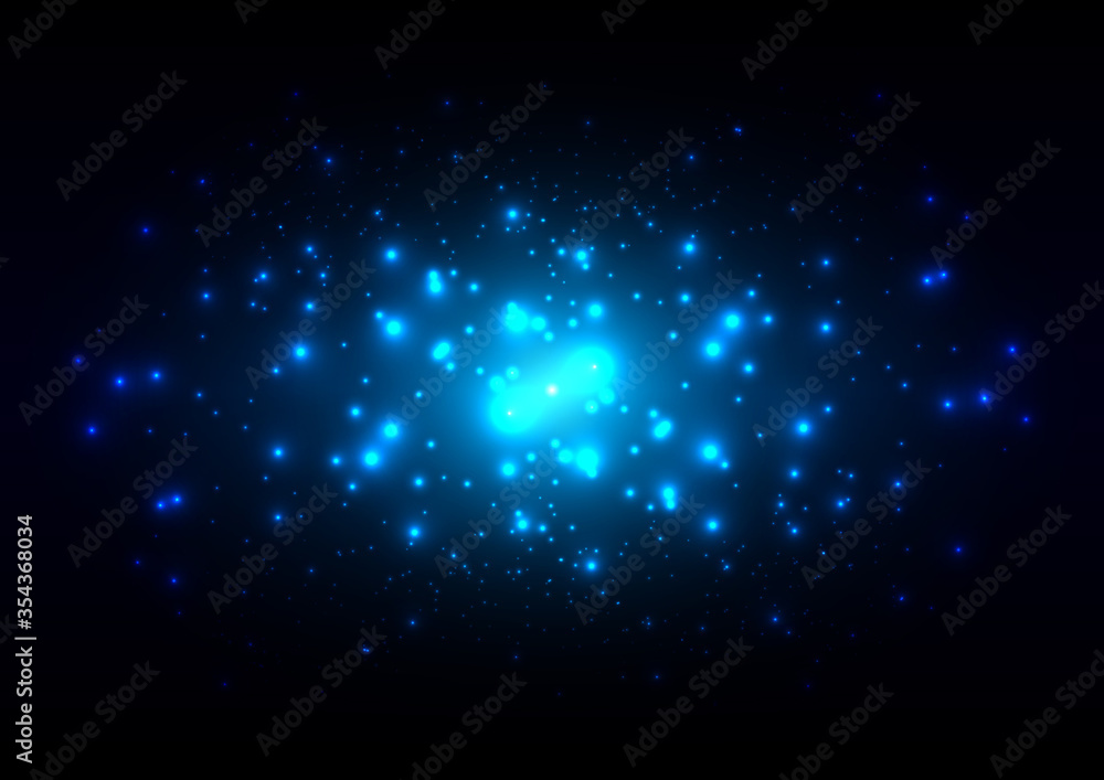 Poster abstract vector blue glowing light background effect. magic glow sparkling texture.illustration vect