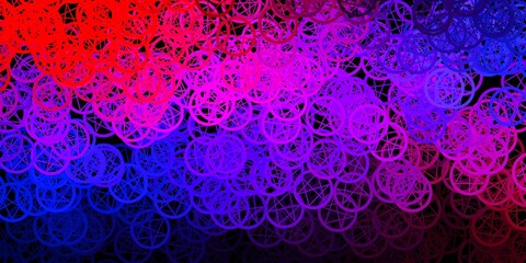 Dark Blue, Red vector background with occult symbols.